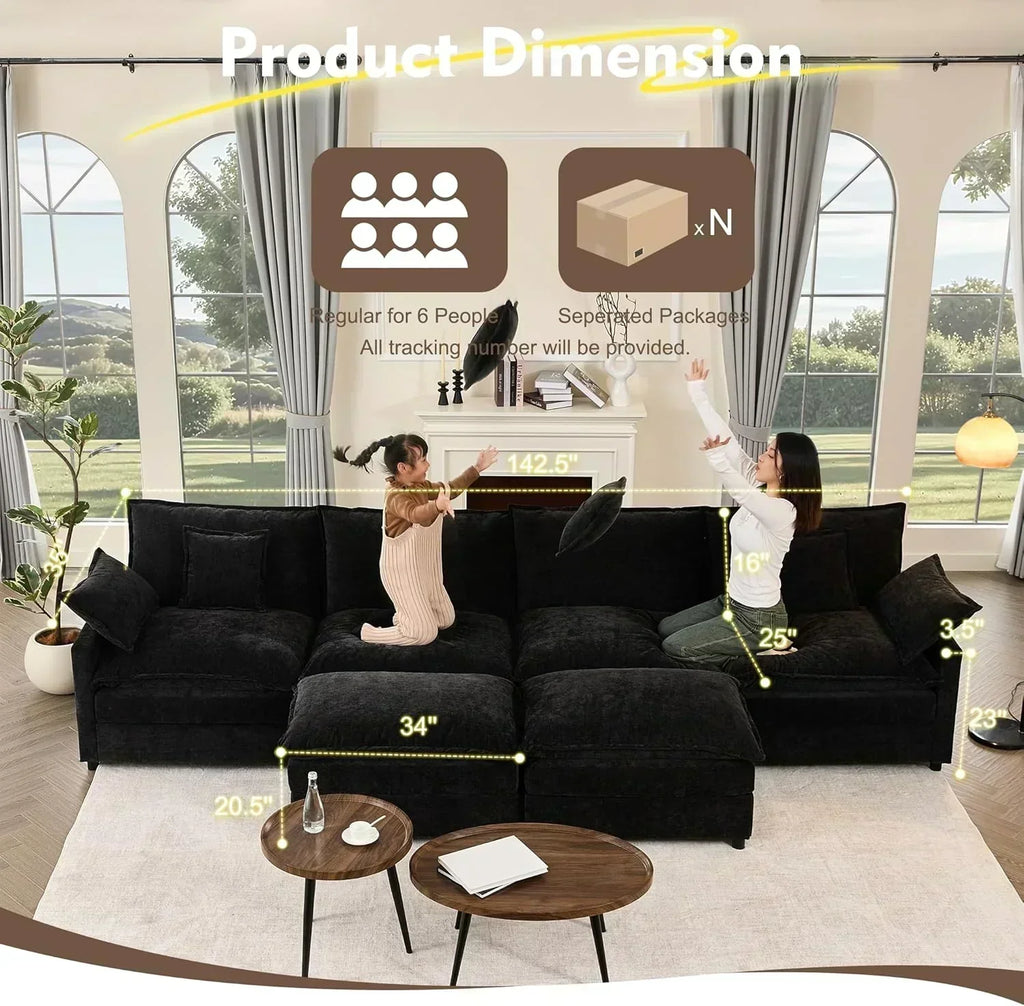 108 U-shaped sofa modular sofa three-seater comfortable cloud sofa