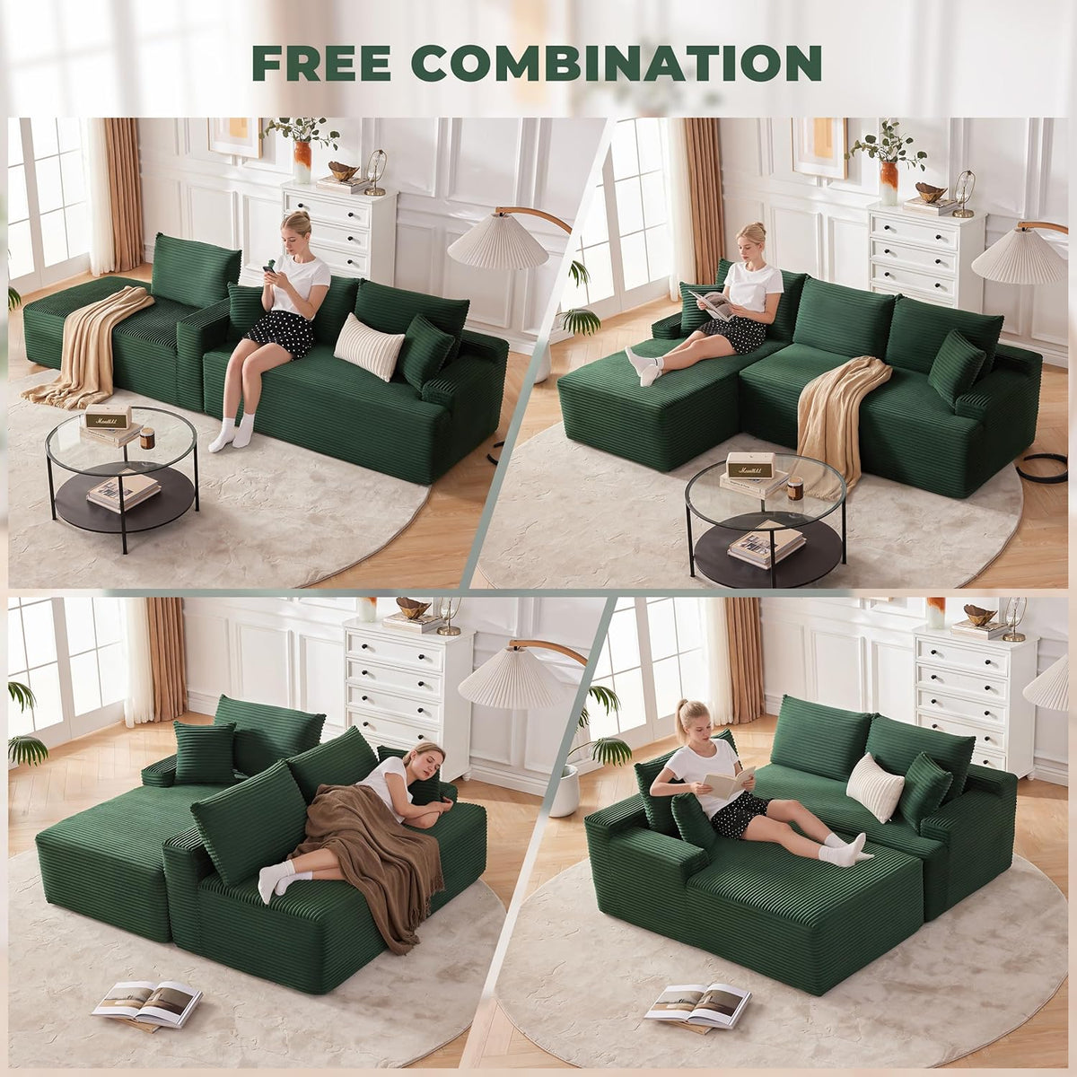 110-inch cloud sofa boneless sofa in the living room modular sofa with deep seats
