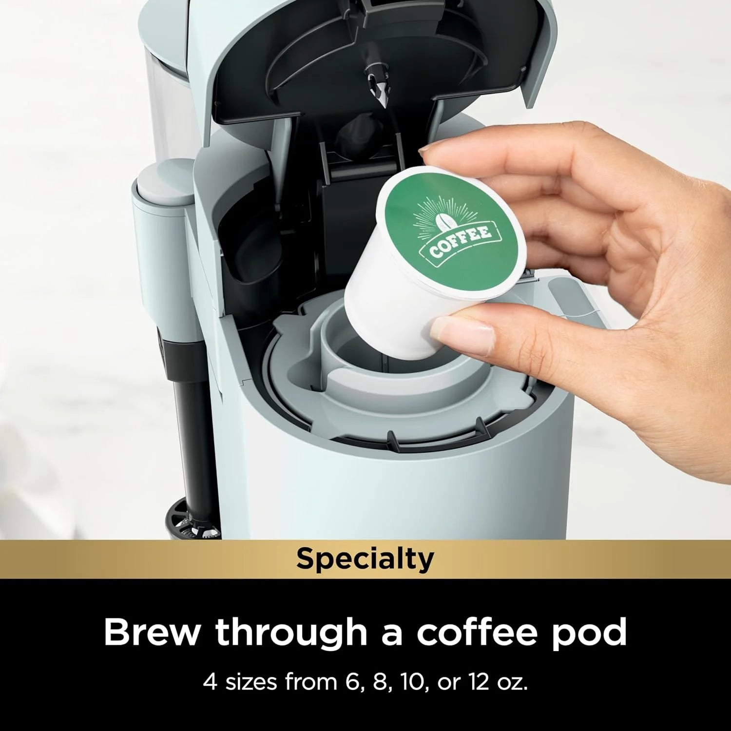 Ninja Pod & Grounds Single-Serve Coffee Maker 56-oz. Reservoir Stone PB051ST