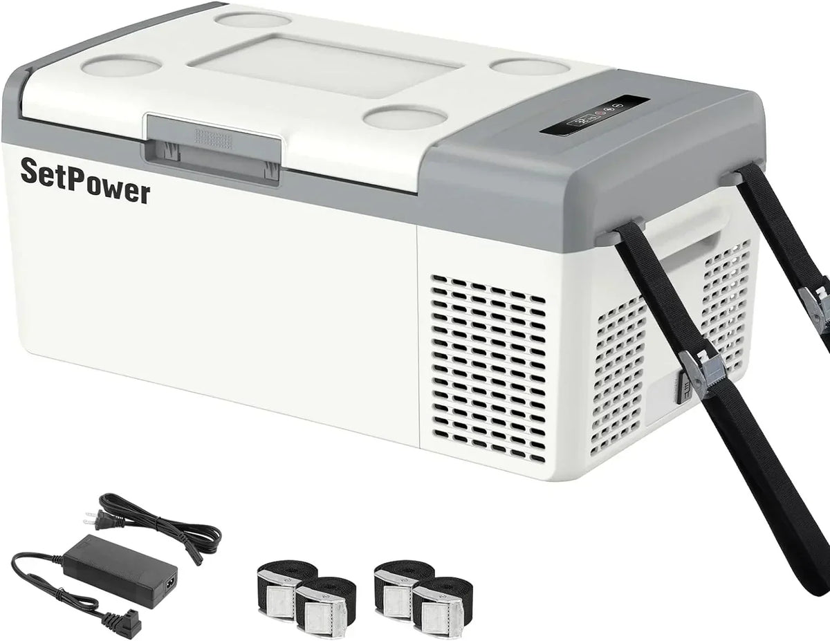 12V Refrigerator 21 Quart Portable Freezer 50 Hours Keep Cool Electric Cooler Car Refrigerator