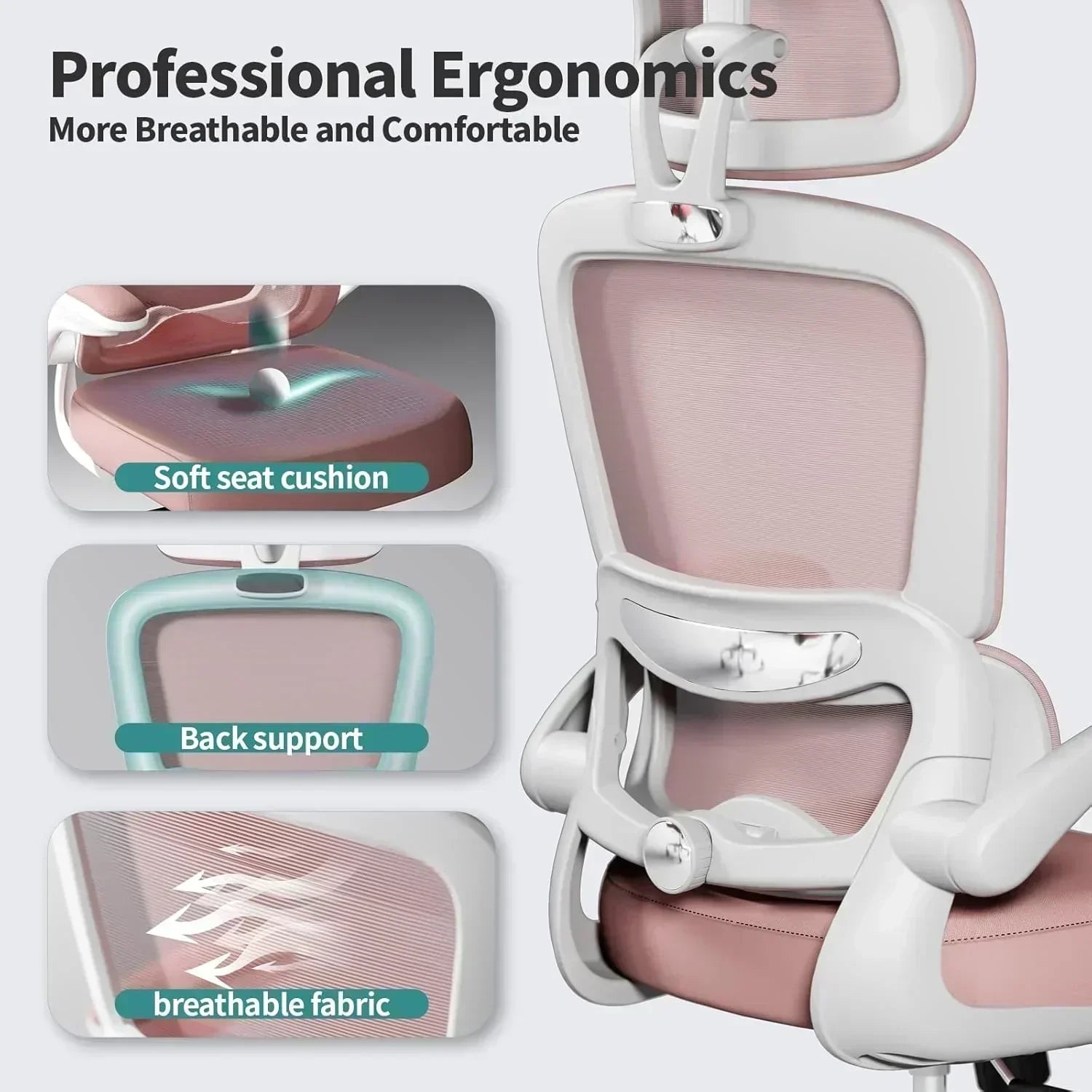 Office Chair Ergonomic Desk Chair 330 lbs Home Mesh Desk Chair Comfortable Gaming Chair