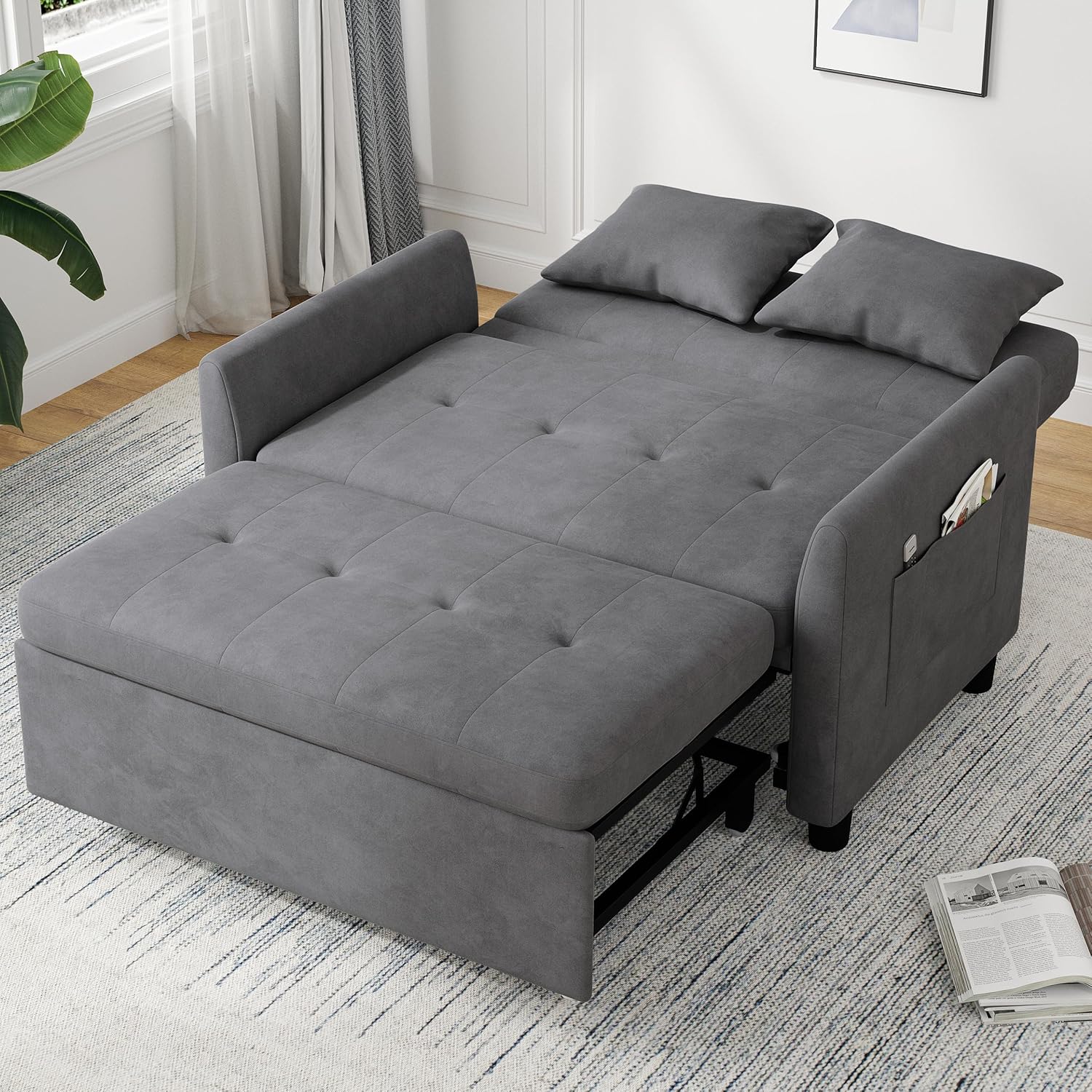 Sleeper Sofa Bed 3 in 1 Convertible Sleeper Couch Bed Pull Out Small Loveseat Sofa