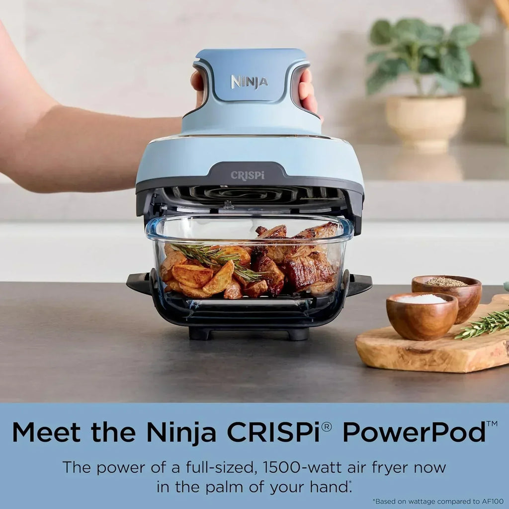 Ninja Crispi 4 in 1 Portable Glass Air Fryer Cooking System 4QT 6 Cup TempWare Glass Containers