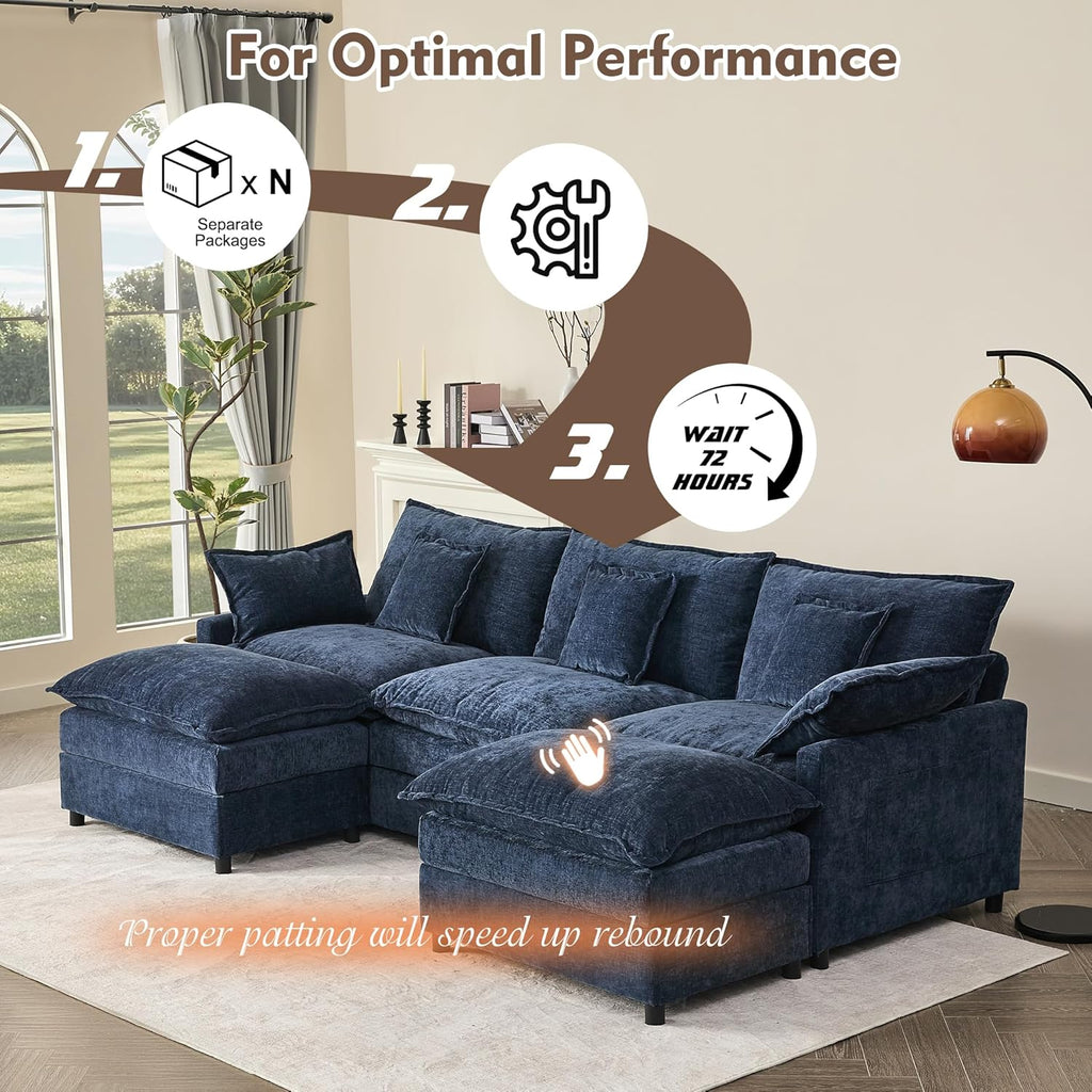 108 U-shaped sofa modular sofa three-seater comfortable cloud sofa