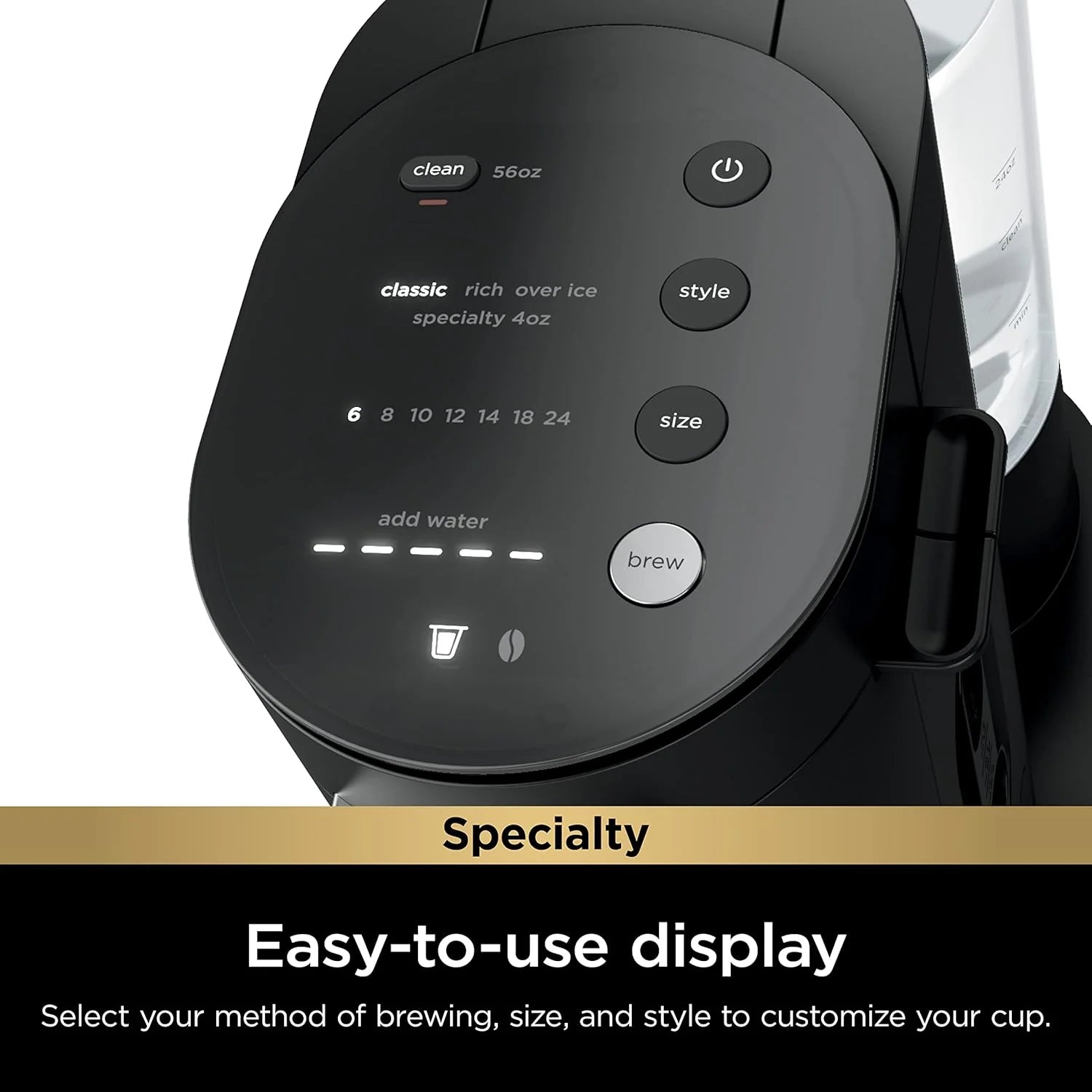 Ninja Pod & Grounds Single-Serve Coffee Maker 56-oz. Reservoir Stone PB051ST