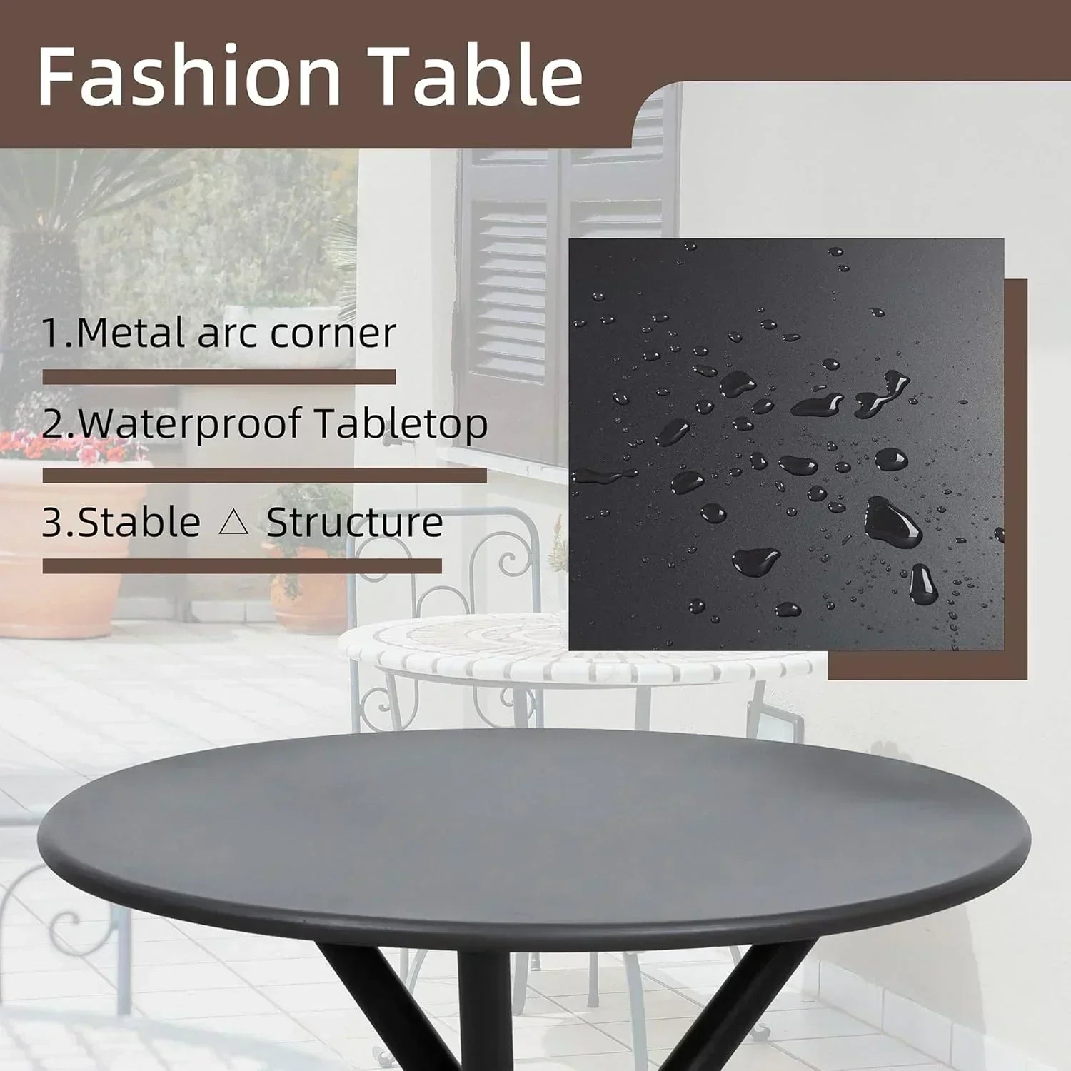 Shintenchi 3 Pieces Patio Bistro Sets Outdoor Textilene Fabric Conversation Bistro Set
