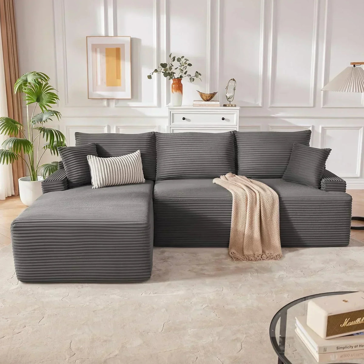 110-inch cloud sofa boneless sofa in the living room modular sofa with deep seats