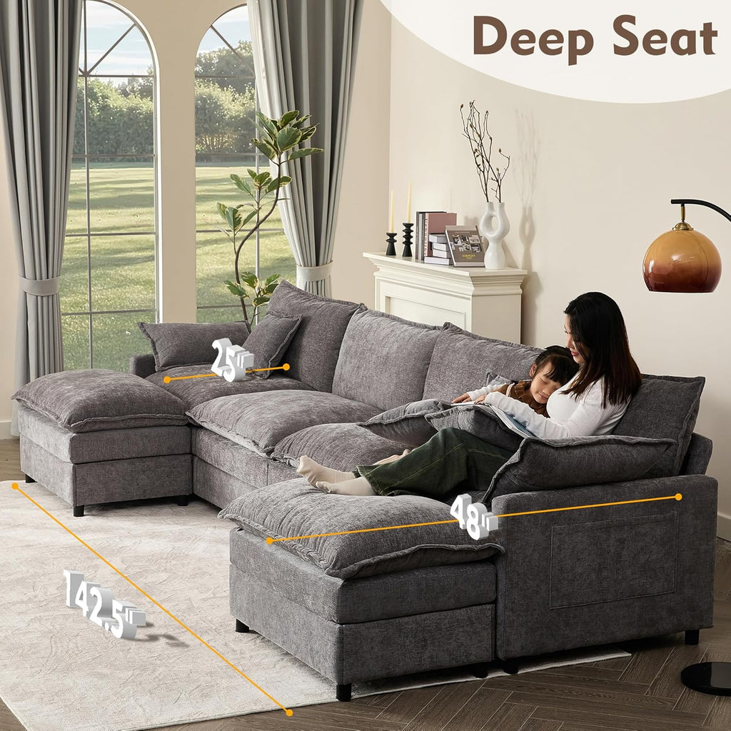 108 U-shaped sofa modular sofa Comfortable cloud sofa