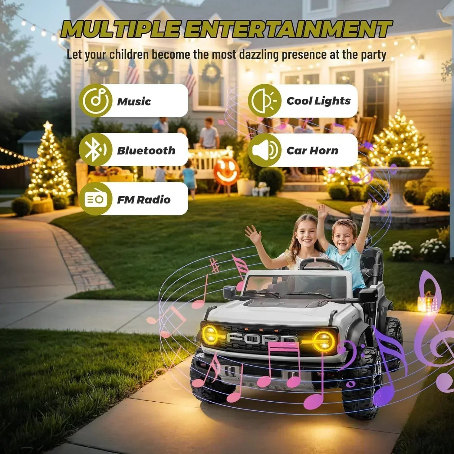 Bronco Raptor Two-Seater Ride-On Car Truck Toy Blue