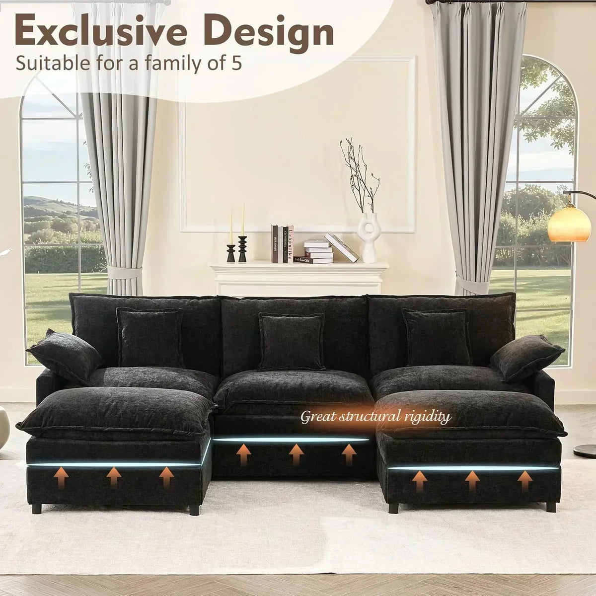 108 U-shaped sofa modular sofa Comfortable cloud sofa