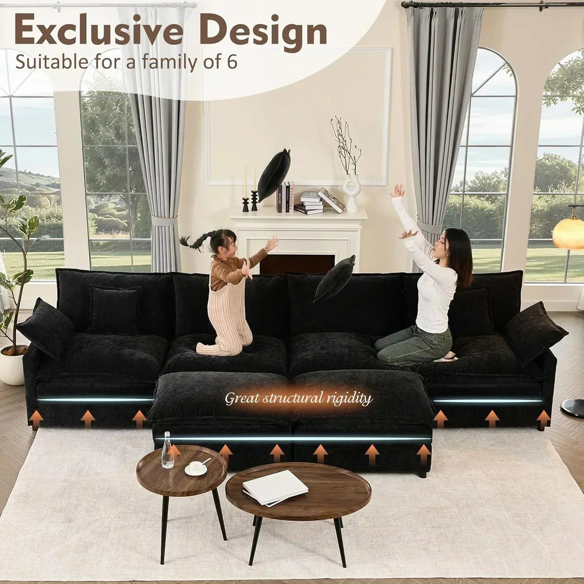 108 U-shaped sofa modular sofa Comfortable cloud sofa