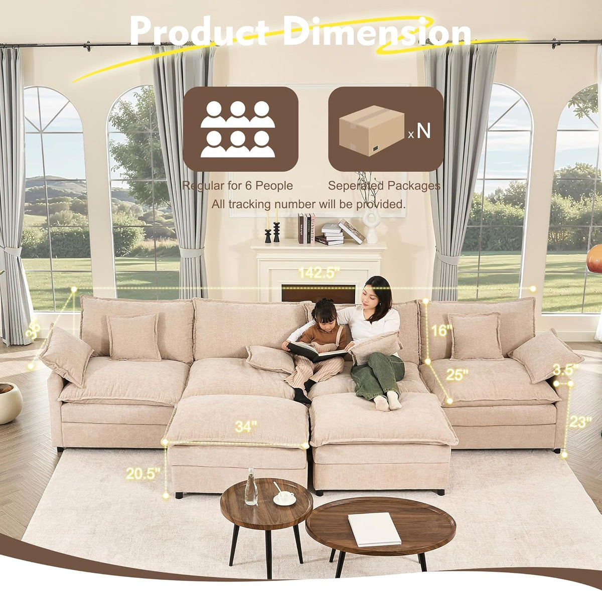 108 U-shaped sofa modular sofa Comfortable cloud sofa