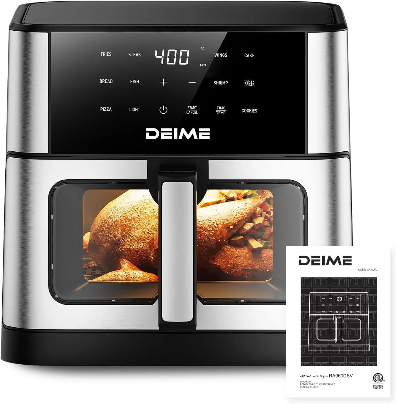 DEIME Air Fryer 10.2 QT Oilless 1700W Large Capacity Oven Air Fryers
