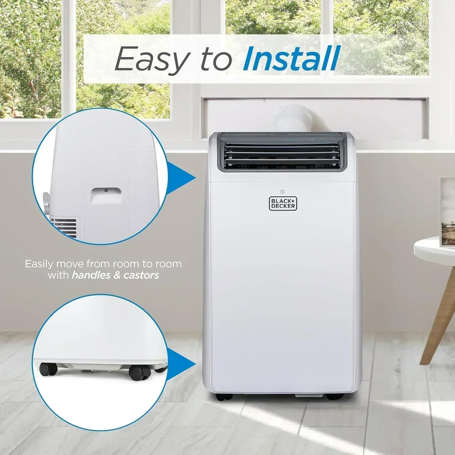 BLACK+DECKER 10,000 BTU Portable Air Conditioner for Rooms up to 450 Sq with Remote Control