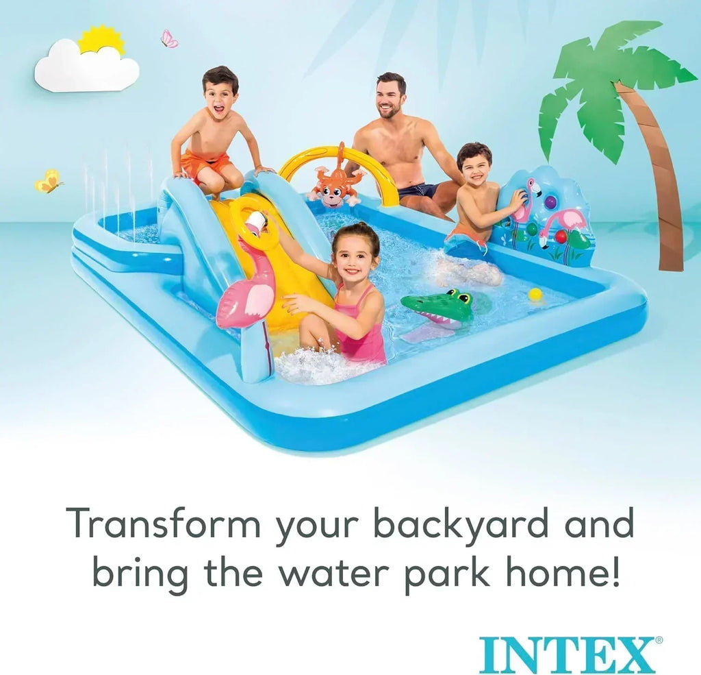 Intex 96 x 78 x 28 Inflatable Jungle Adventure Play Center Spray Kiddie Pool Water Slide