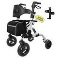 500lbs Walkers for Seniors Foldable Heavy Duty Tall Walker with Seat 10 Front Rubber Wheels
