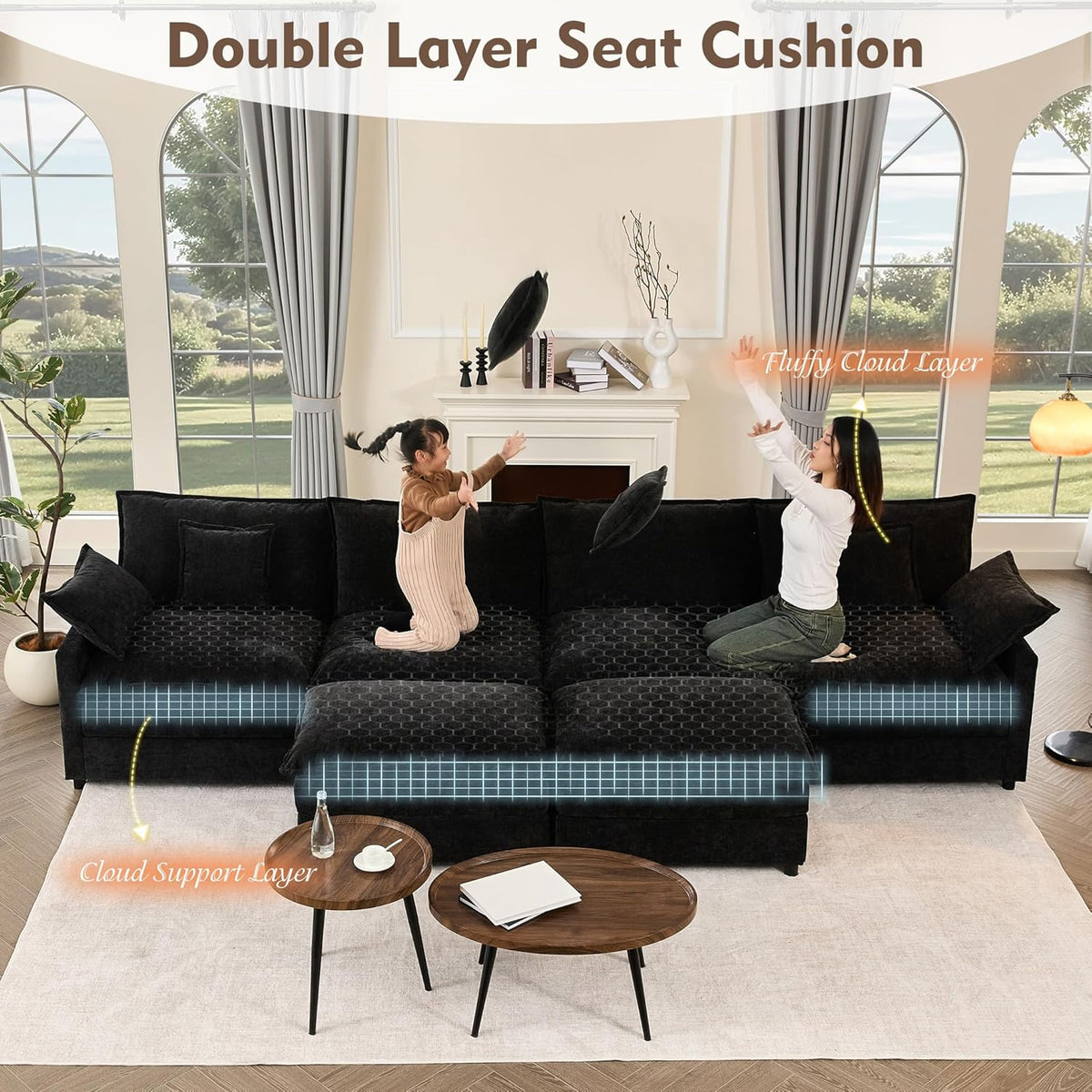 108 U-shaped sofa modular sofa Comfortable cloud sofa
