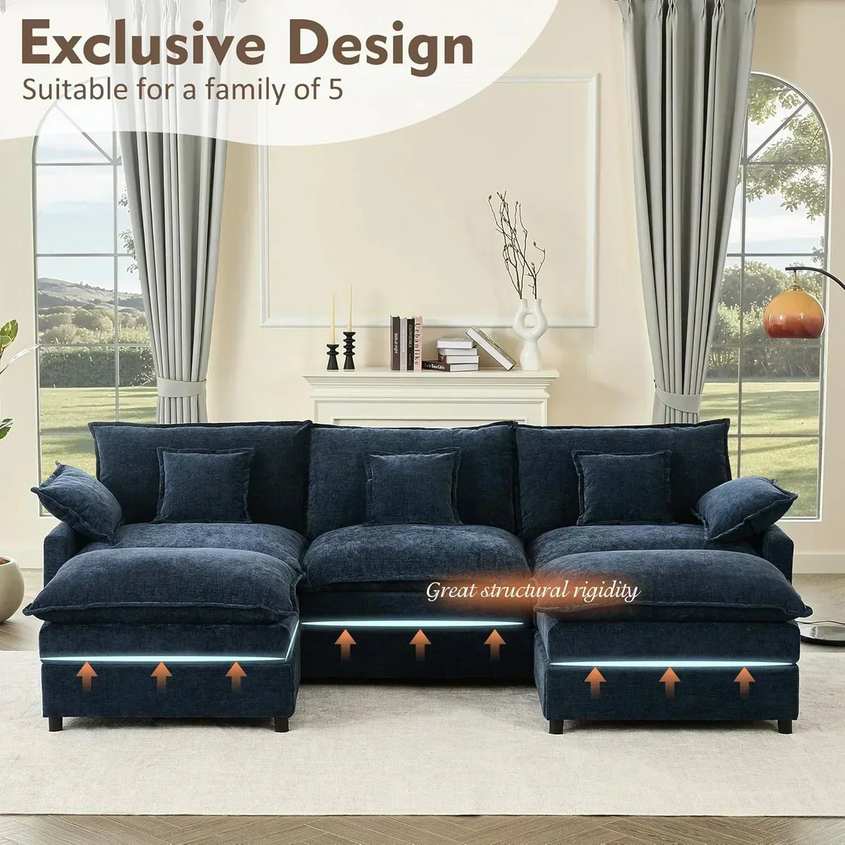108 U-shaped sofa modular sofa Comfortable cloud sofa