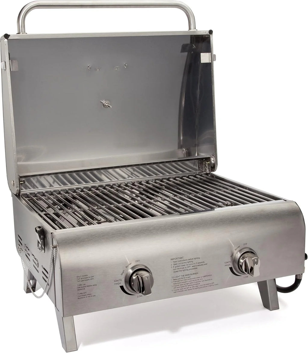 Cuisinart Chef's Style Tabletop Portable Propane Grill 20000 BTU 2-Burner Outdoor Gas Grill