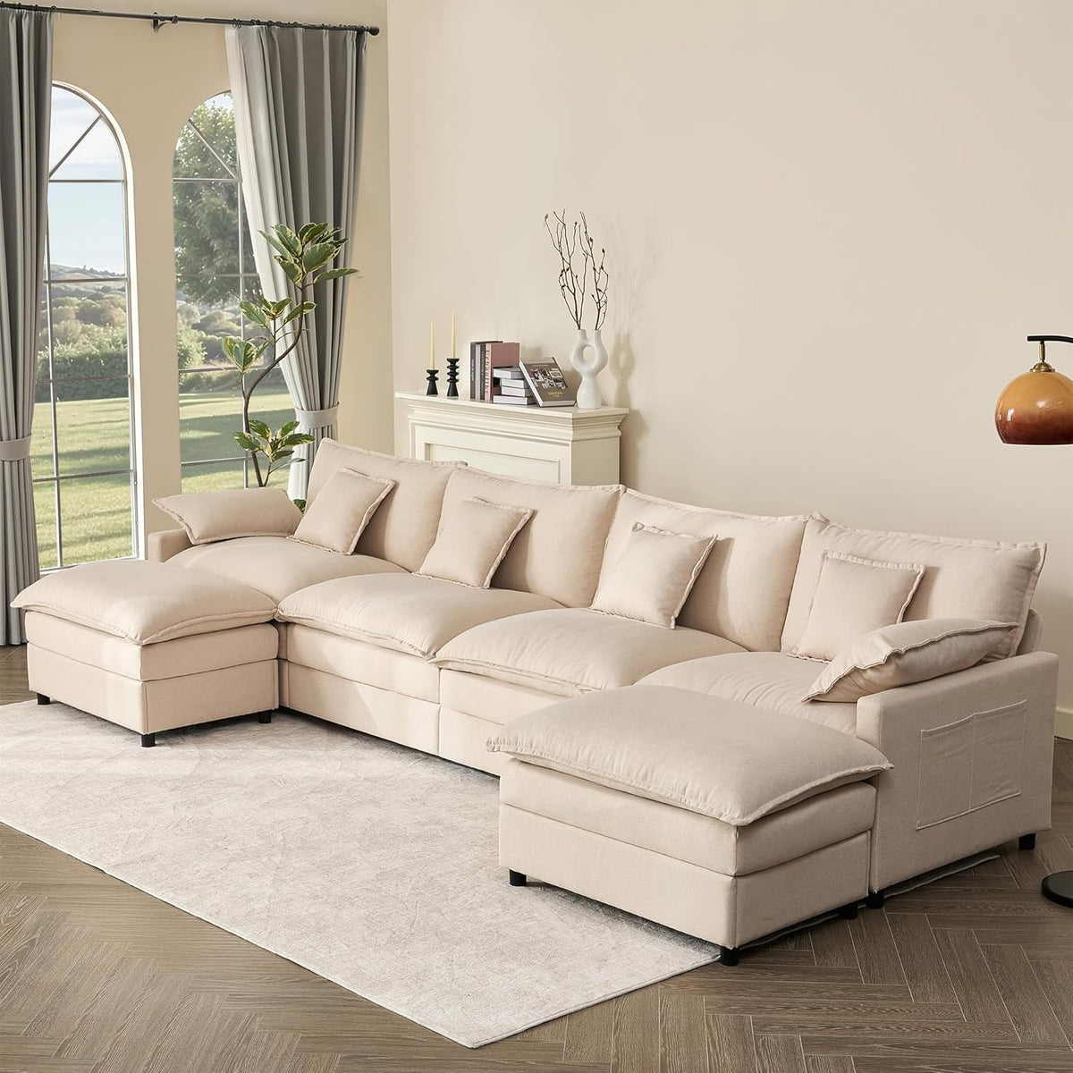 108 U-shaped sofa modular sofa Comfortable cloud sofa