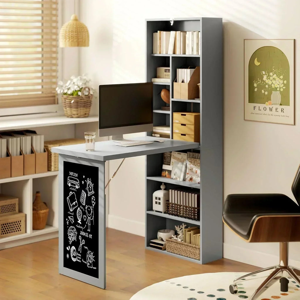 Folding convertible writing desk wall mounted desk cabinet multifunctional home workstation