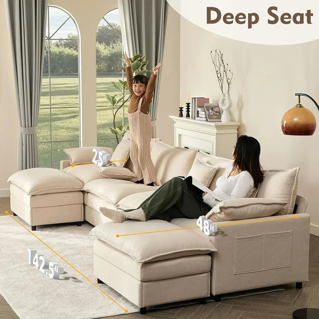108 U-shaped sofa modular sofa Comfortable cloud sofa