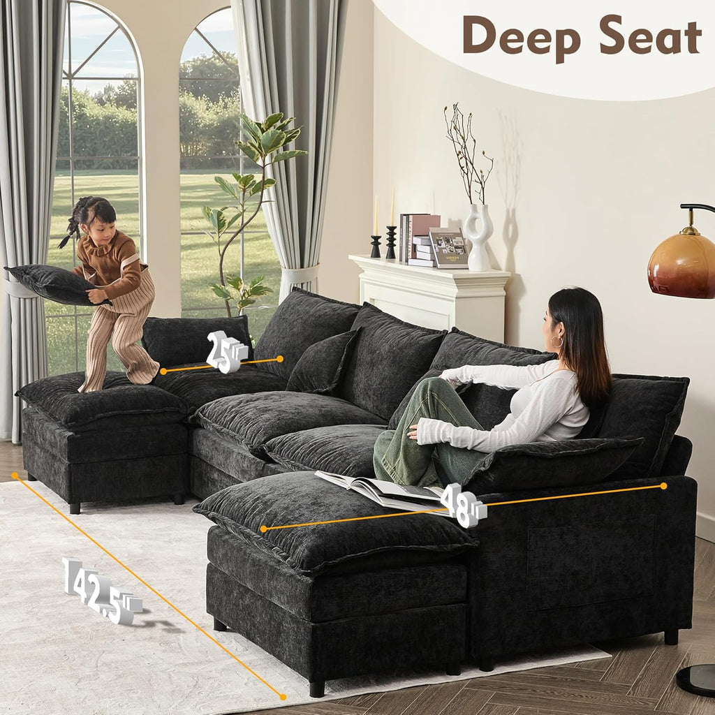 108 U-shaped sofa modular sofa three-seater comfortable cloud sofa