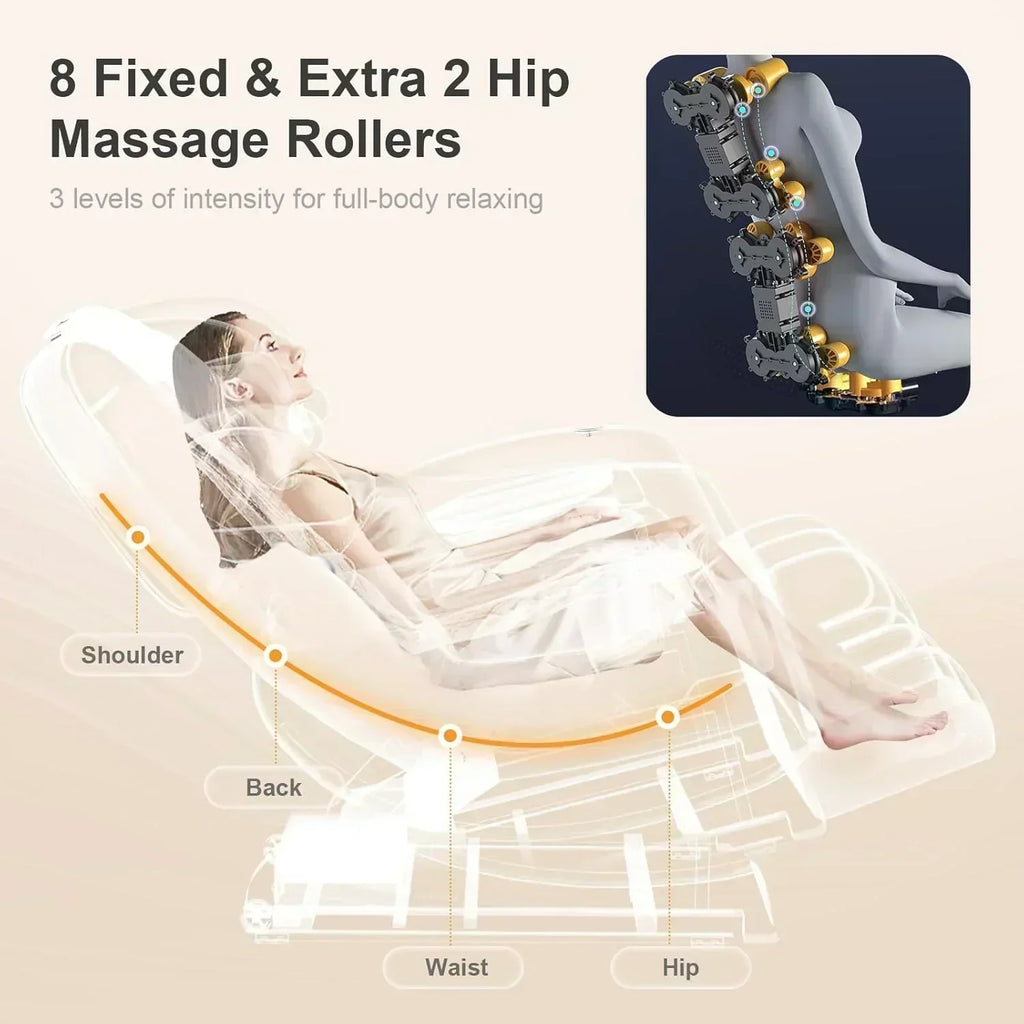 2025 Massage Chair Full Body Zero Gravity Massage Chair with 10 Fix Rollers Heating