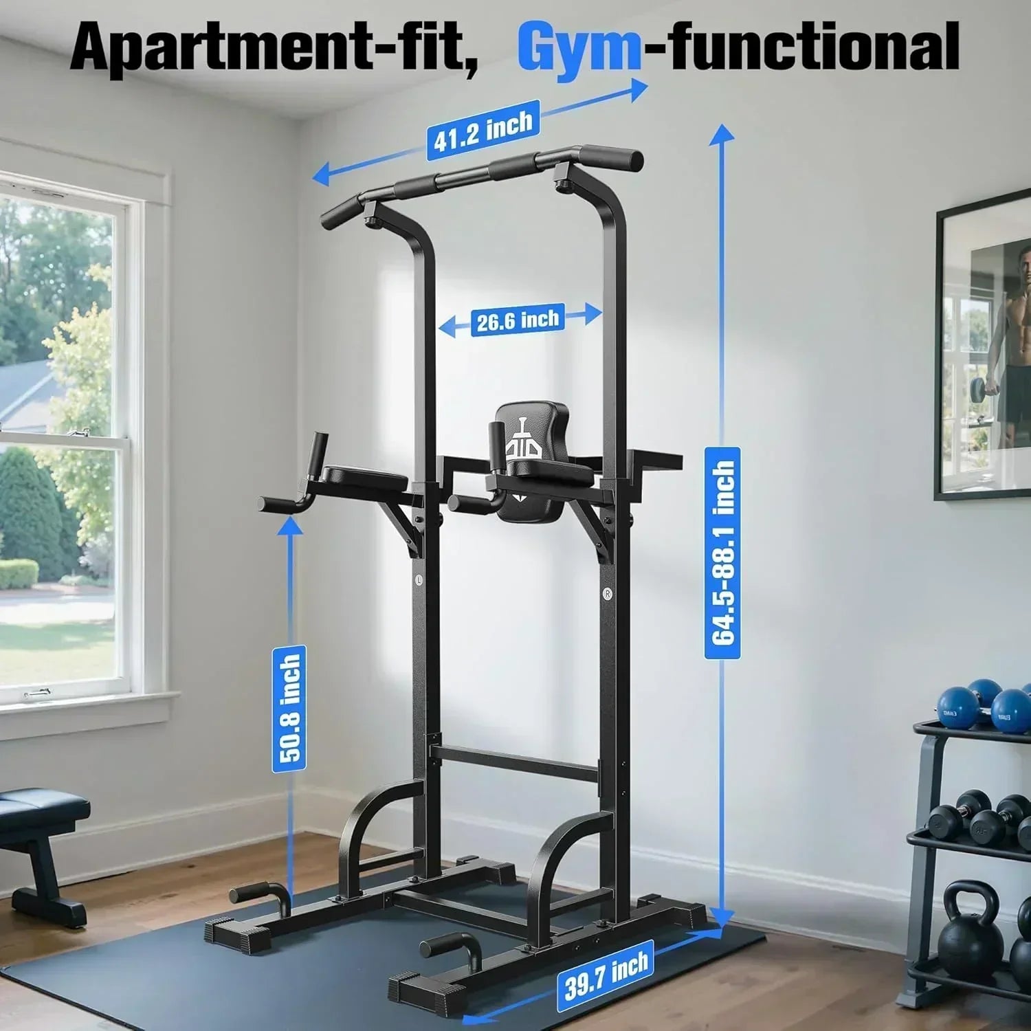 Sportsroyals Power Tower Pull Up Bar Station 450 lbs stable suspended immersion tilt station