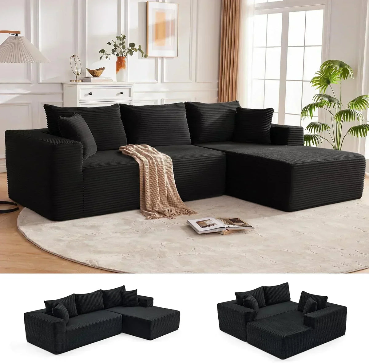 110-inch cloud sofa boneless sofa in the living room modular sofa with deep seats