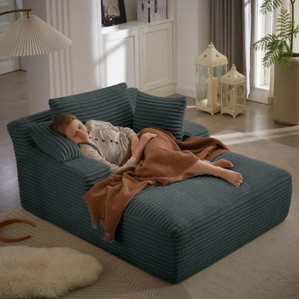 50-inch indoor recliner oversized corduroy upholstered boneless sofa bed deep sleeper sofa