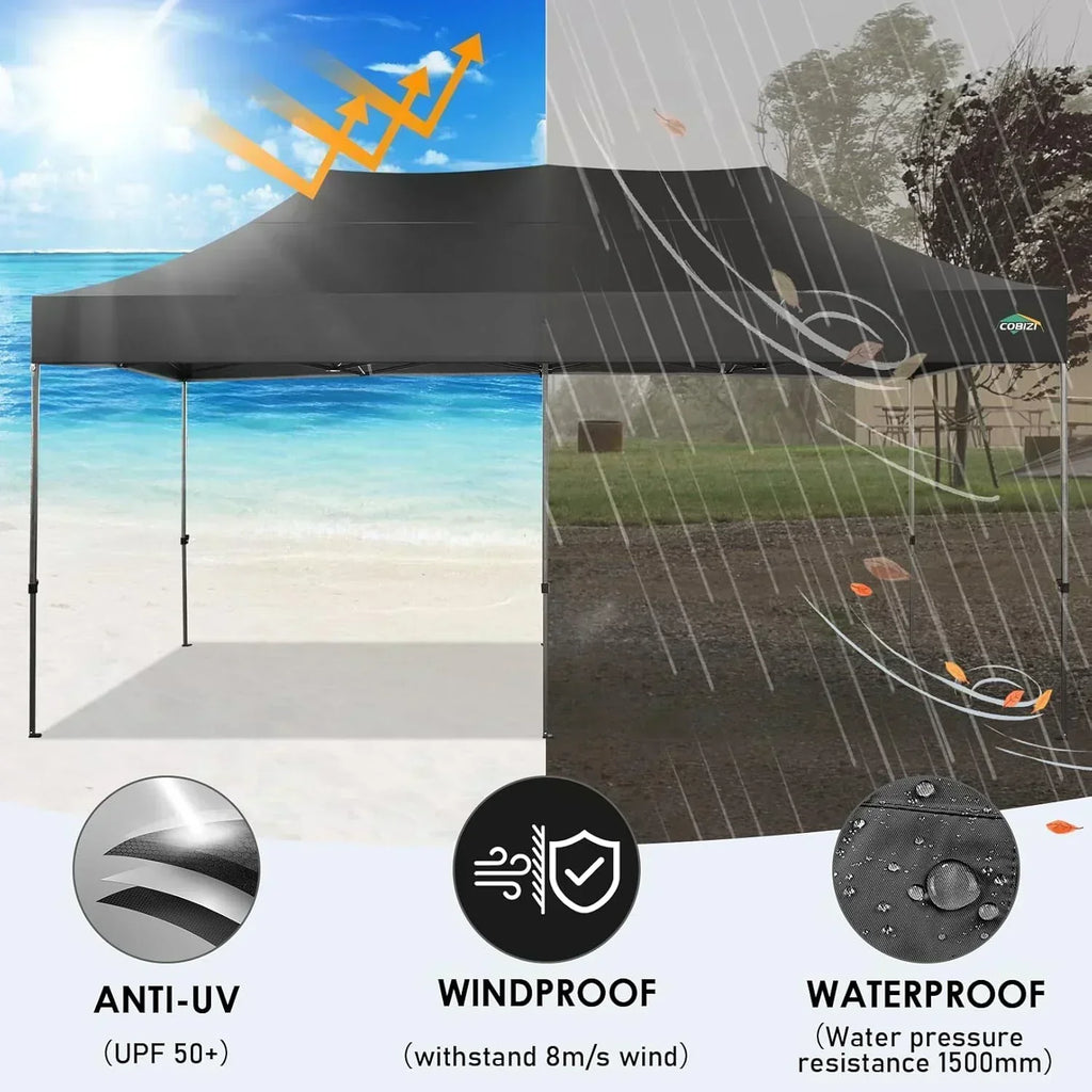 COBIZI 10x20 Heavy Duty Pop up Canopy Tent 6 sidewalls Commercial Canopy Wedding Party Tents