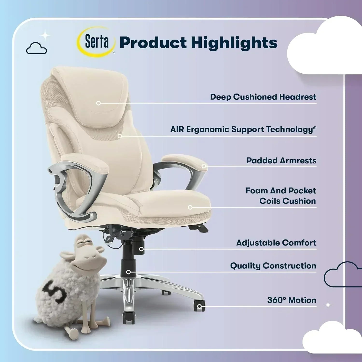 Executive office chair ergonomic computer desk and chair