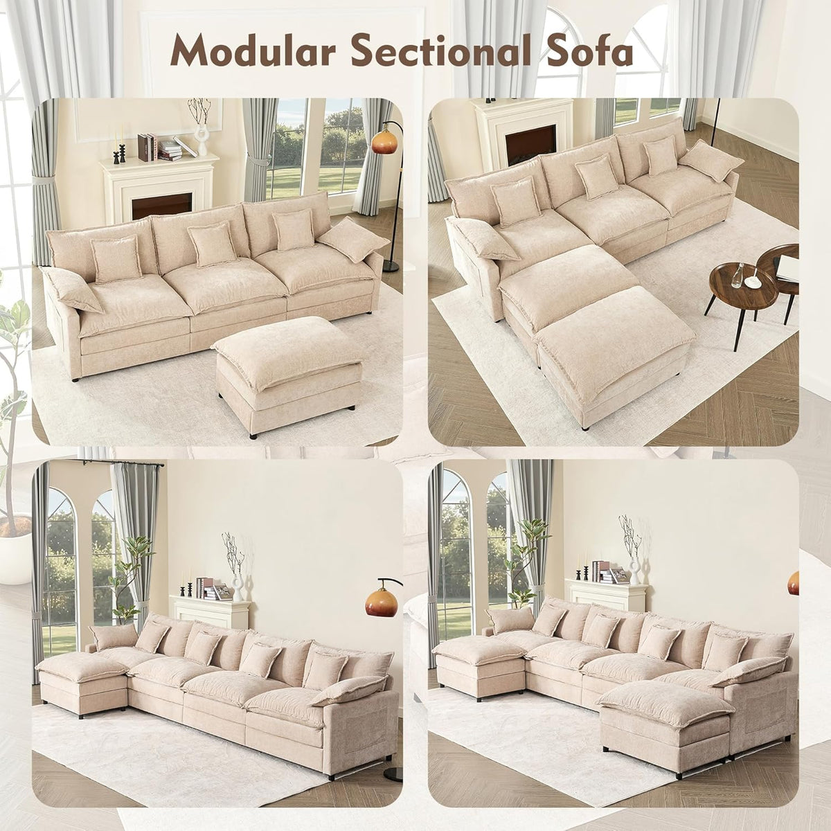 108 U-shaped sofa modular sofa Comfortable cloud sofa