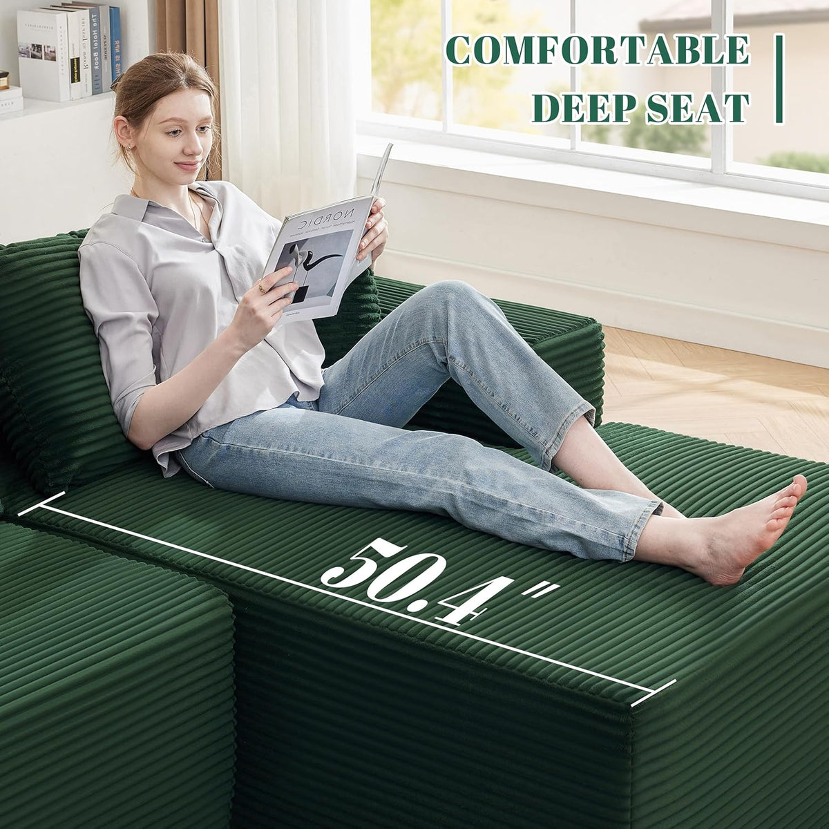 110-inch cloud sofa boneless sofa in the living room modular sofa with deep seats