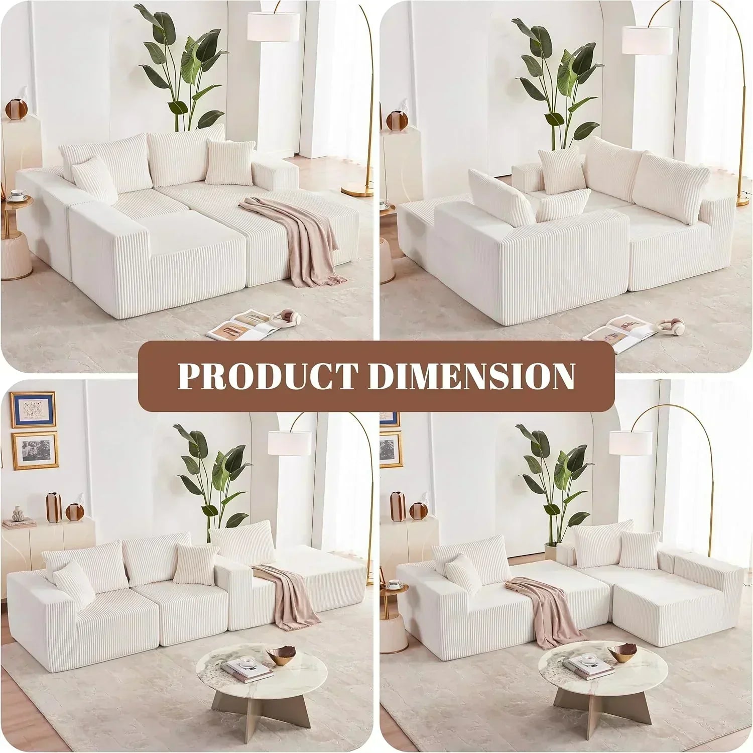 108-inch modular sofa cloud modular sofa with deep seat and reclining chair upholstered sofa