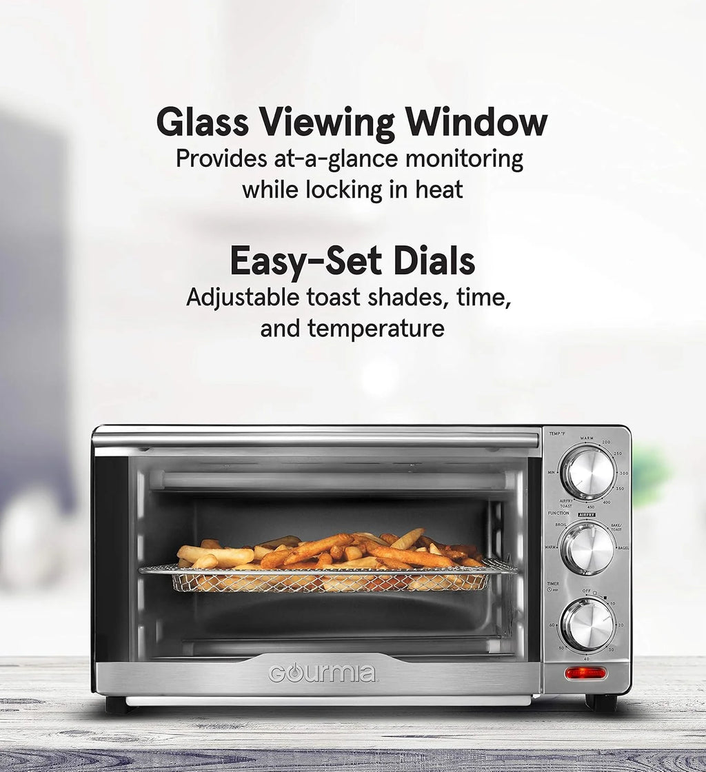 Gourmia Oven Air Fryer Combo with 17 Cooking Presets, 24L Capacity, Convection Rack, Baking Tray, Recipe Book GTF7460