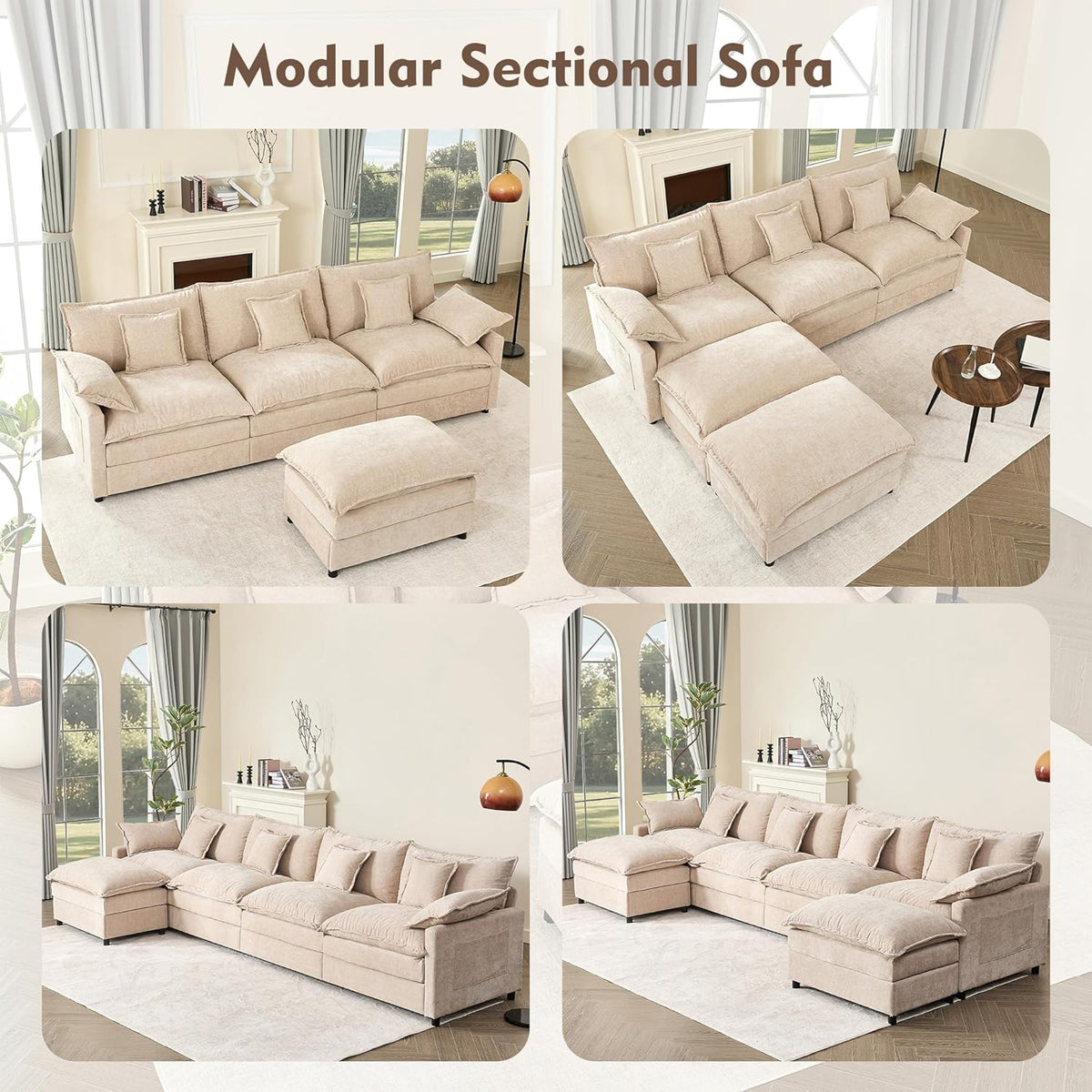108 U-shaped sofa modular sofa Comfortable cloud sofa