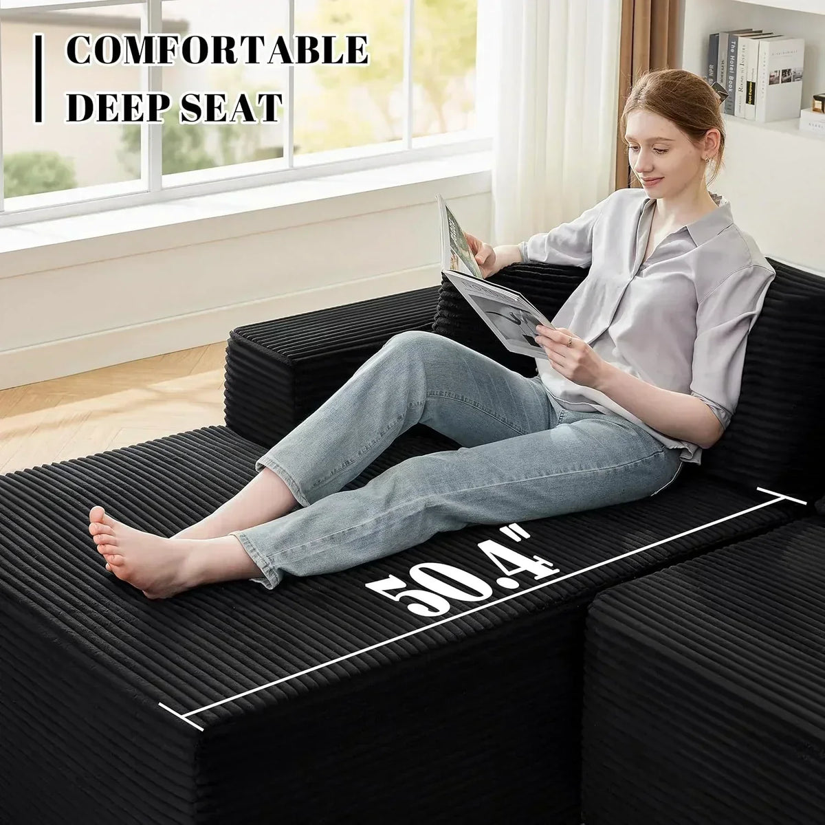 110-inch cloud sofa boneless sofa in the living room modular sofa with deep seats