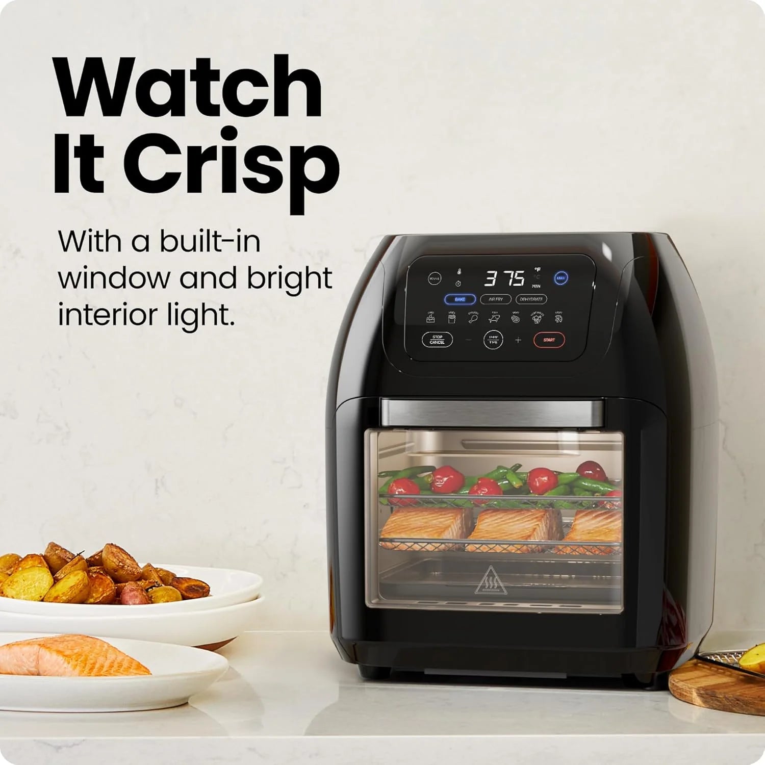 Chefman Compact 6.3-Quart Digital Air Fryer with Rotisserie, Dehydrator, and Convection Oven, 8 Touchscreen Presets