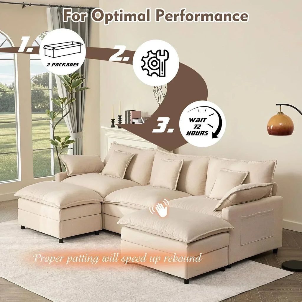 108 U-shaped sofa modular sofa Comfortable cloud sofa