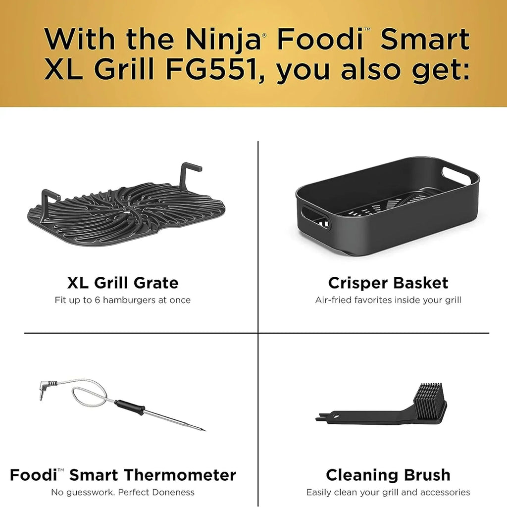 Ninja Foodi Smart XL 6-in-1 Indoor Grill with Air Fry Bake Roast Broil and Dehydrate