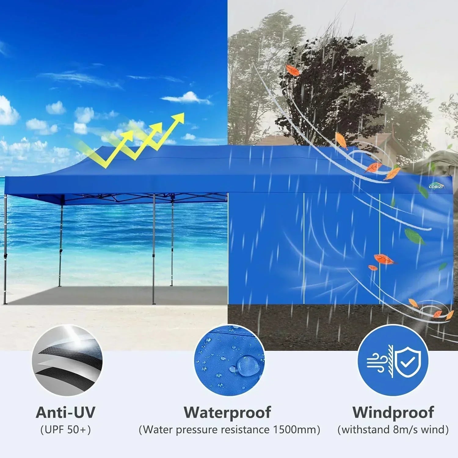 COBIZI 10x20 Heavy Duty Pop up Canopy Tent 6 sidewalls Commercial Canopy Wedding Party Tents