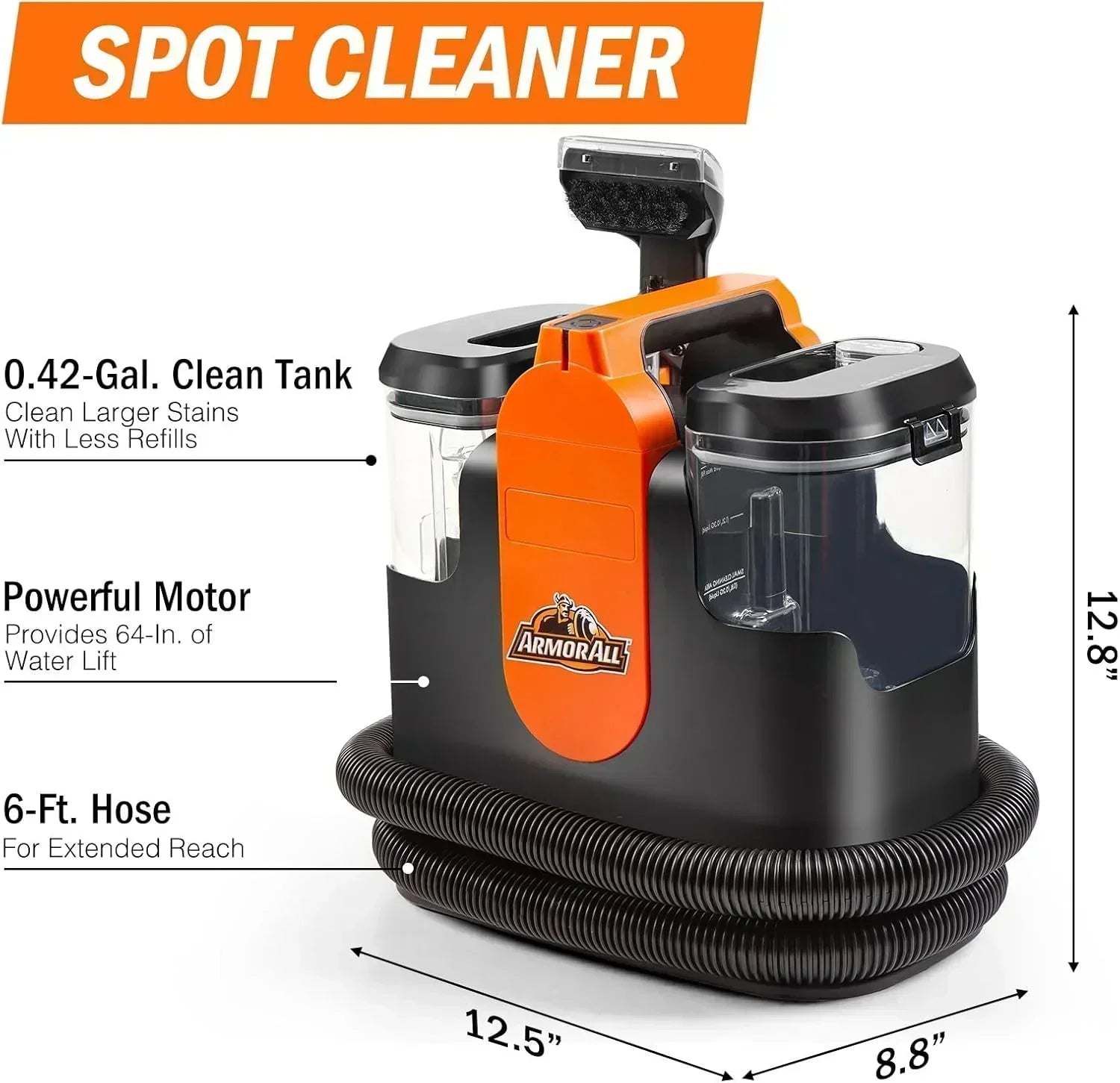 Armor All SCA702 901 Portable Spot Cleaner for Car Cleaning Carpet Upholstery Stains
