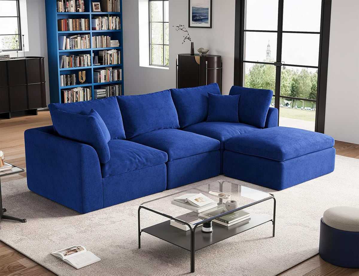 110 inch cloud sectional sofa for living room convertible L-shaped sofa 3 seater sectional sofa