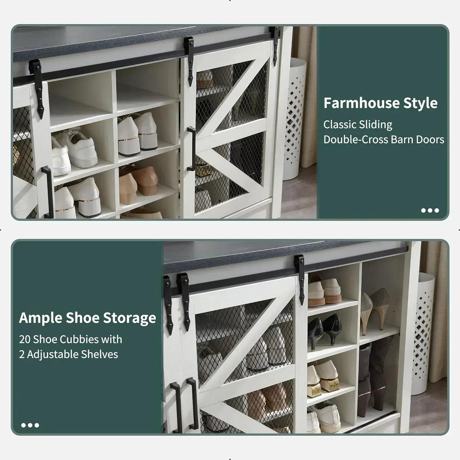 JXQTLINGMU 59-inch Farmhouse Foyer Tree Shoe Storage Entryway Bench Foyer Coat Rack Cabinet