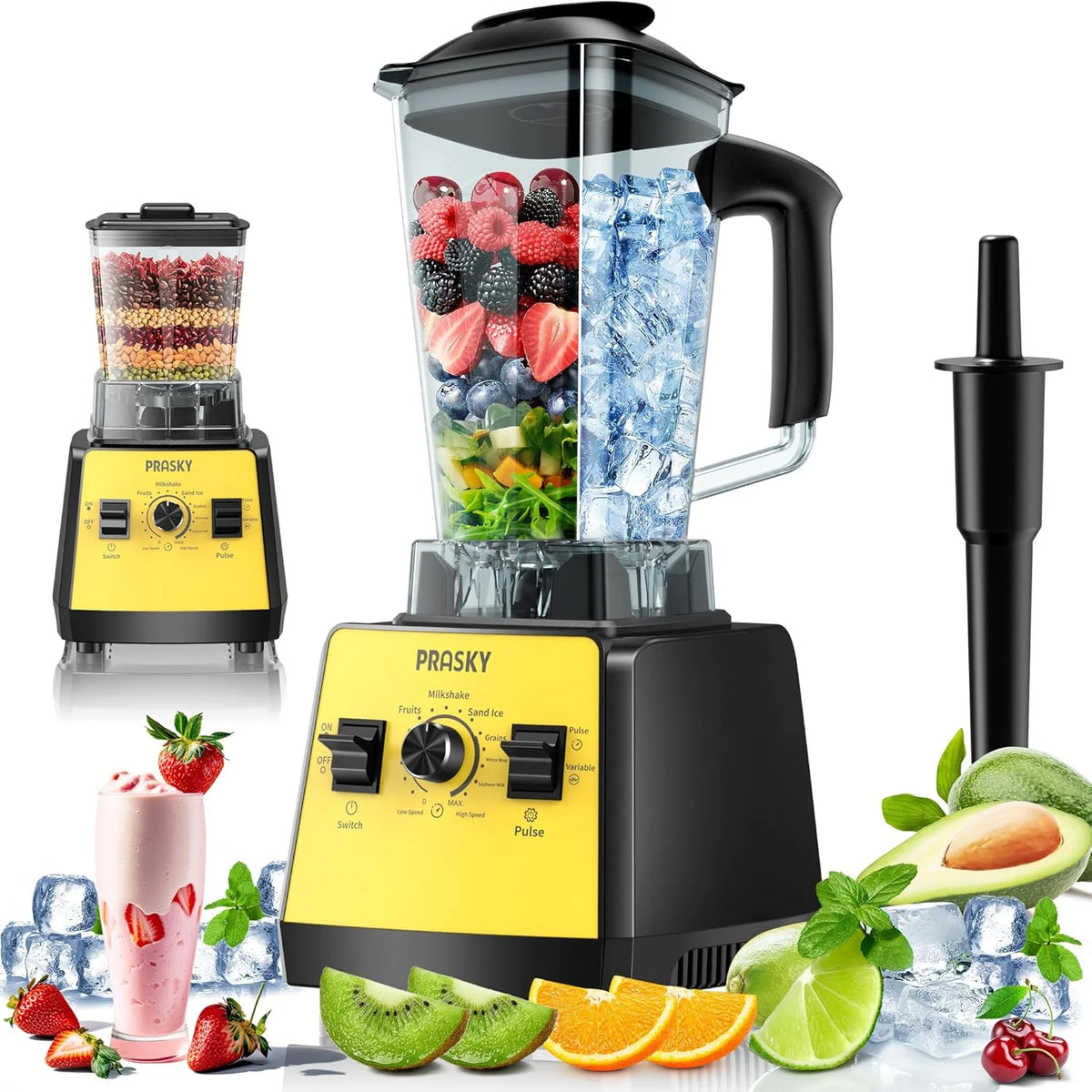 2400W High Speed Countertop Blender, 101oz Large Capacity, BPA-Free, 25000 RPM Blenders for Smoothies, Ice Crushing, Soups, Nut Butters & Baby Food (Gray, 3L)