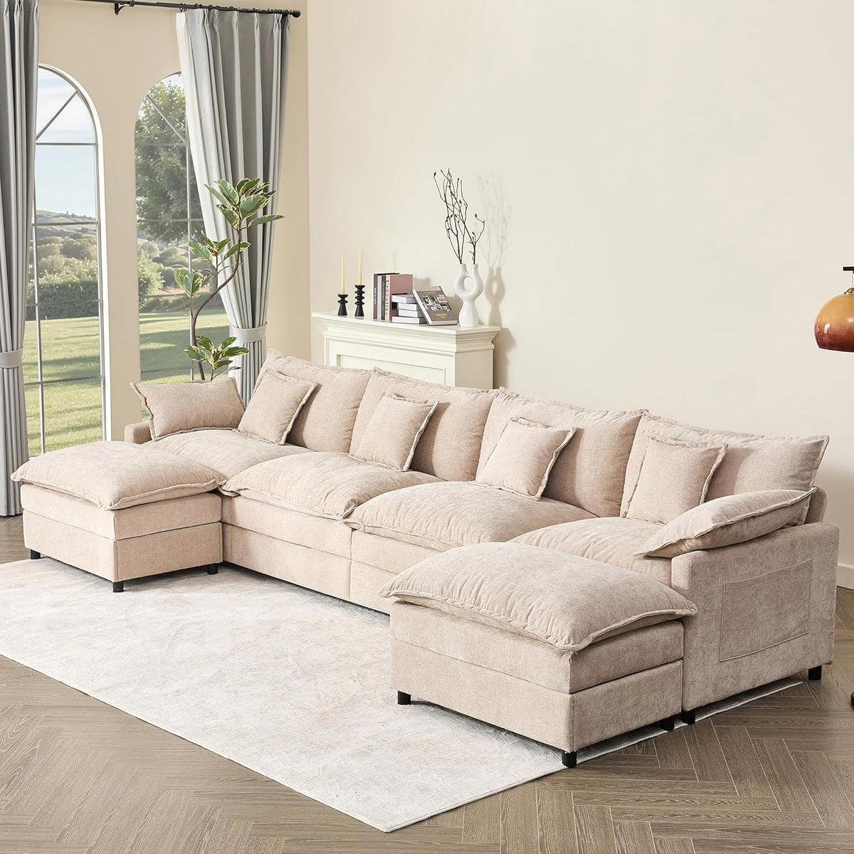 108 U-shaped sofa modular sofa Comfortable cloud sofa
