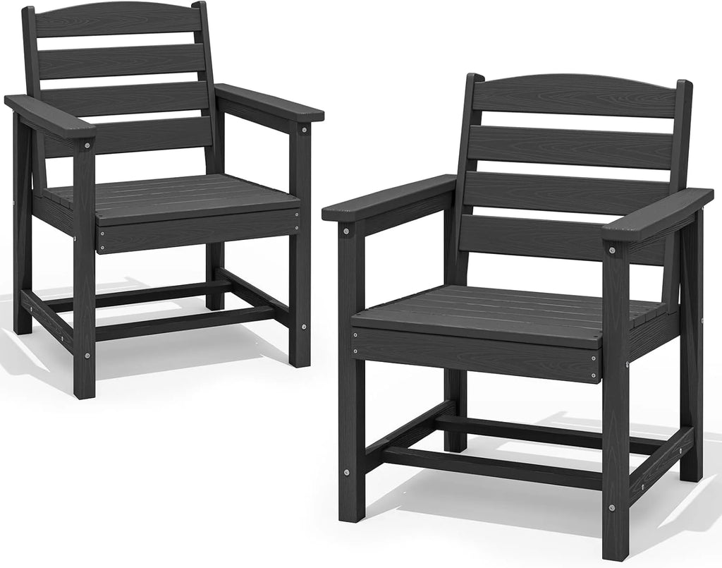 SERWALL Outdoor HDPE Dining Table Set 7 Piece Outdoor Dining Table Sets