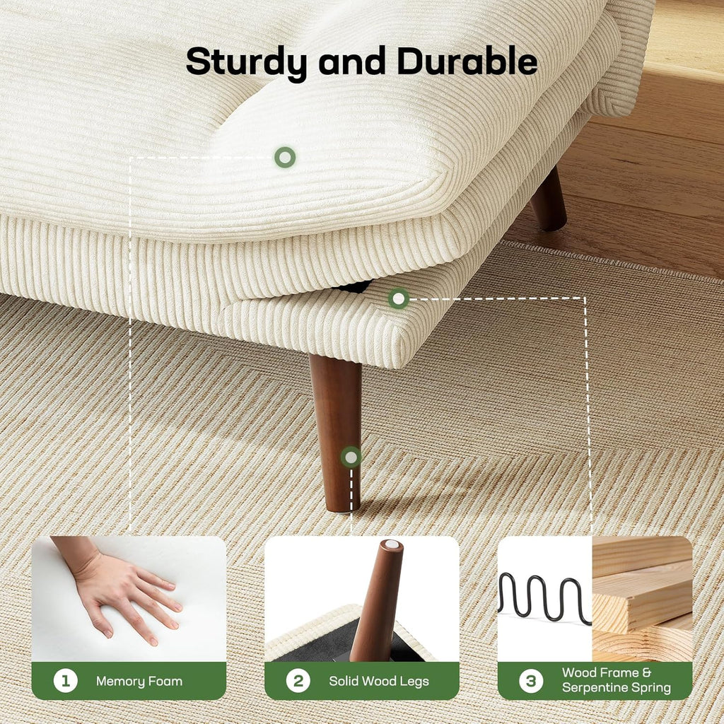 Futon Sofa Bed Futon Sofa Adjustable Back Armrests Converts to Small Sleeper Sofa Bed